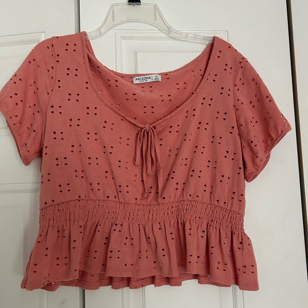 Pink Eyelet Top